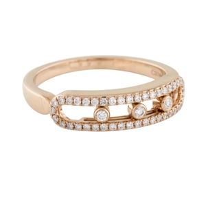 Messika Rose Gold Movement Pave Diamond ring